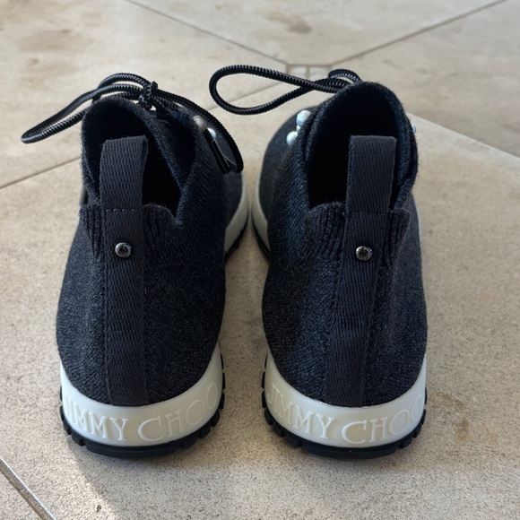 Jimmy Choo Black Pearl-Accent Knit Sneakers - Picture 3 of 7